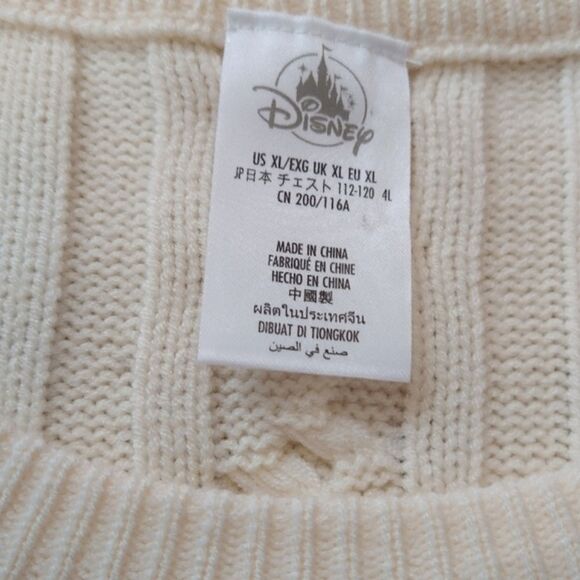 Disney parks Minnie mouse Cable Knit Cream Sweater Size XL - Picture 6 of 9